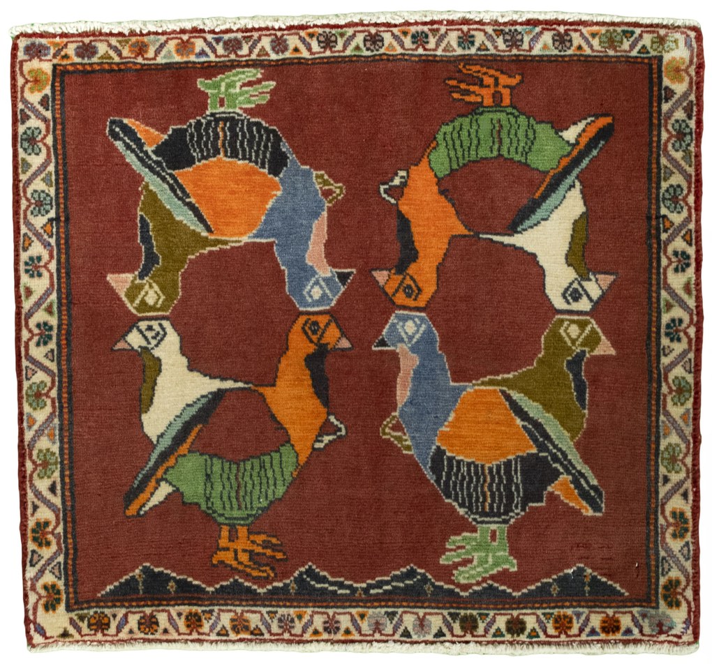 Gabbeh Tappeto persiano 60 x 60 Rosso (Iran) Annodato A Mano