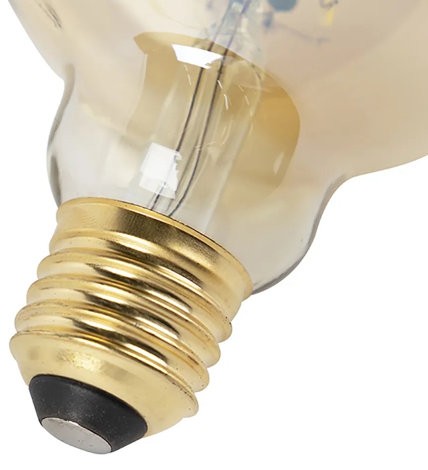 Set di 3 lampadine LED dimmerabili con luce calda E27 G95 oro 8W 806lm 2000-2700K
