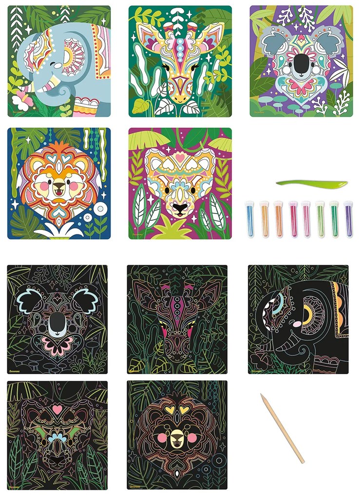 Artissimo - Set creativo XXL - Incisione e sabbia colorata - Ritratti di animali