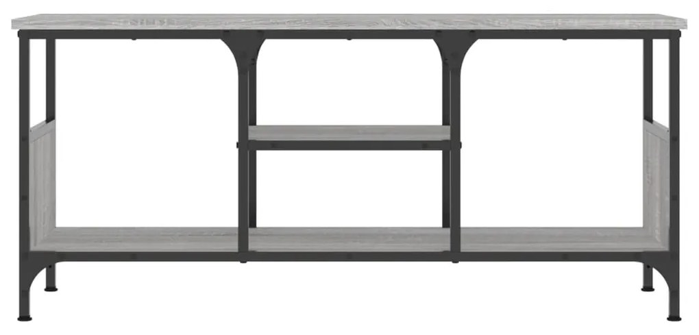 Mobile tv grigio sonoma 100x35x45 cm legno multistrato e ferro