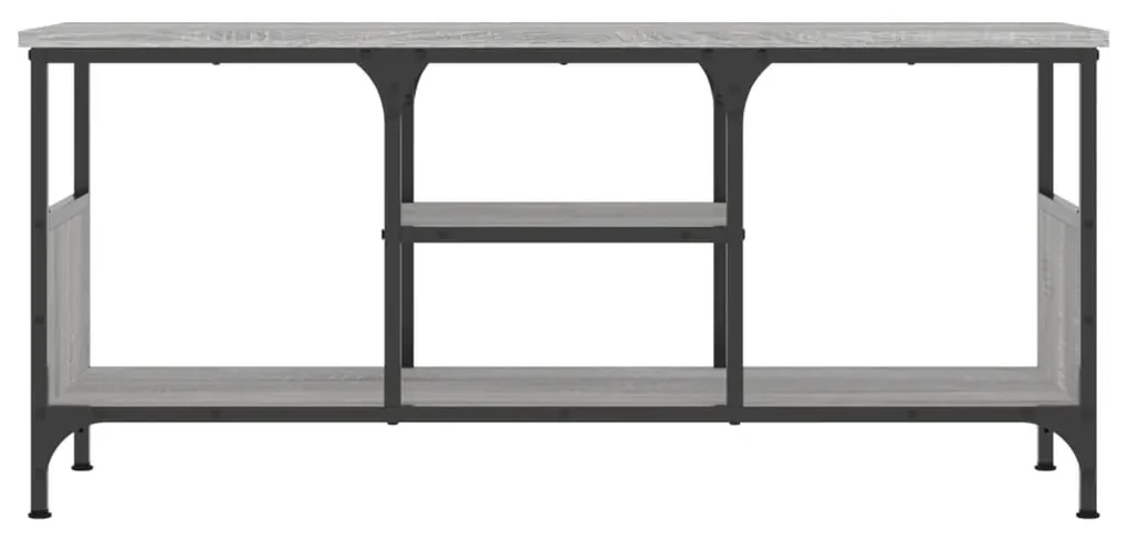 Mobile tv grigio sonoma 100x35x45 cm legno multistrato e ferro