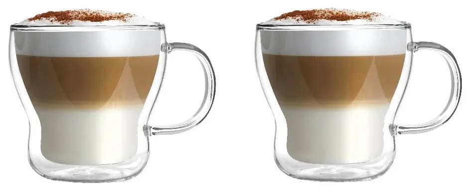 Tazze in set per cappuccino/con parete doppia in vetro 2 pz 370 ml Bolla – Vialli Design