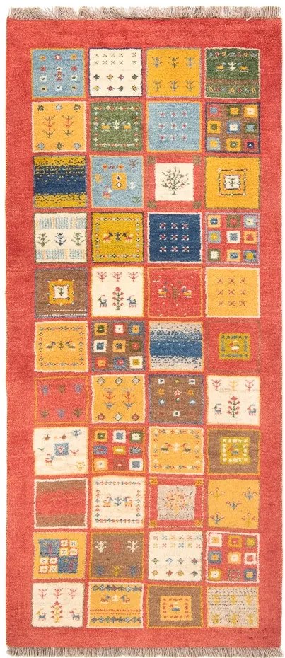 Gabbeh Tappeto persiano 90 x 200 Rosso (Iran) Annodato A Mano