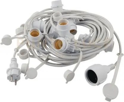 Stringa elettrificata picnic bianca 10 luci attacco e27 ip54 con sp...