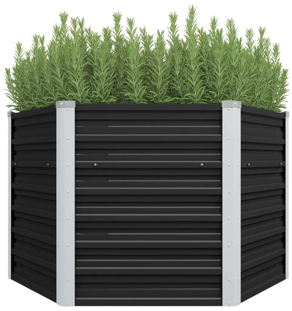 Fioriera Per Giardino Antracite 129x129x77cm İn Acciaio Zincato /