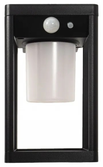 Applique da parete Solare con Sensore Movimento Nera IP54 serie Vimo Colore Bianco Naturale 4.000K