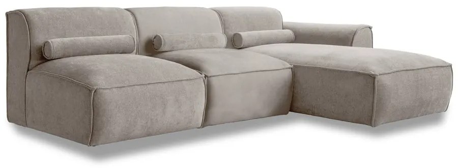 Divano angolare componibile beige (con penisola a destra) Flex Felix – Miuform