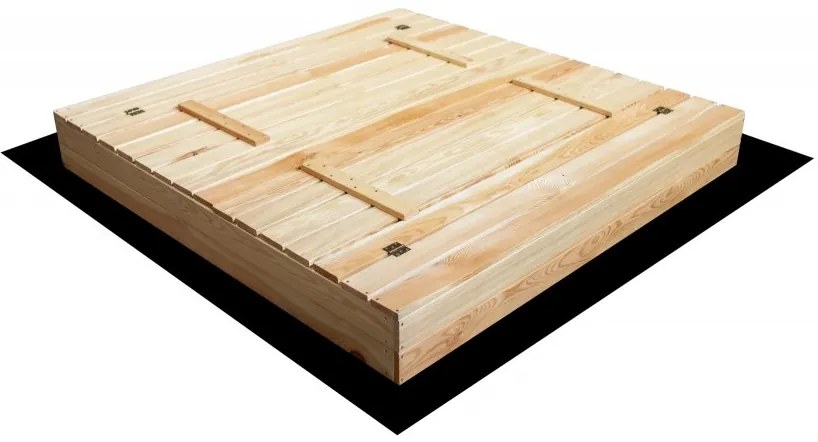 Sabbiera in legno per bambini con panchine 160 x 160 cm - richiudibile