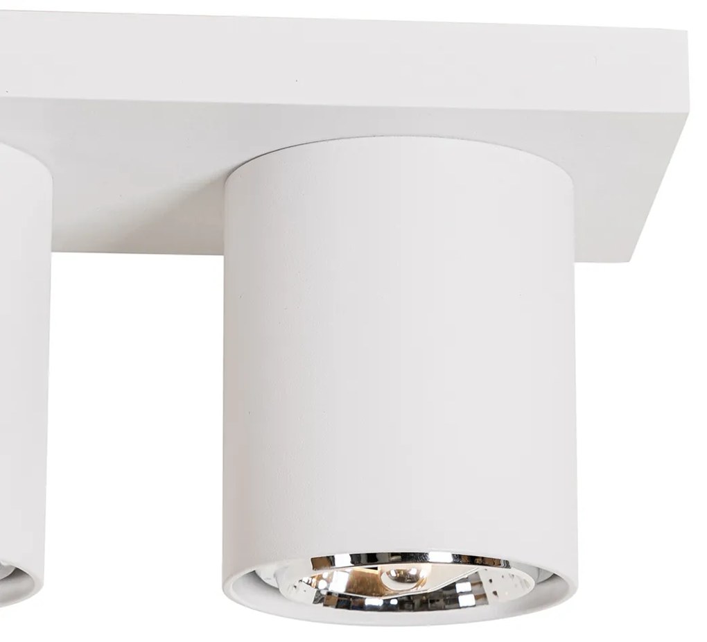 Faretto da soffitto moderno bianco 4 luci - Tubo