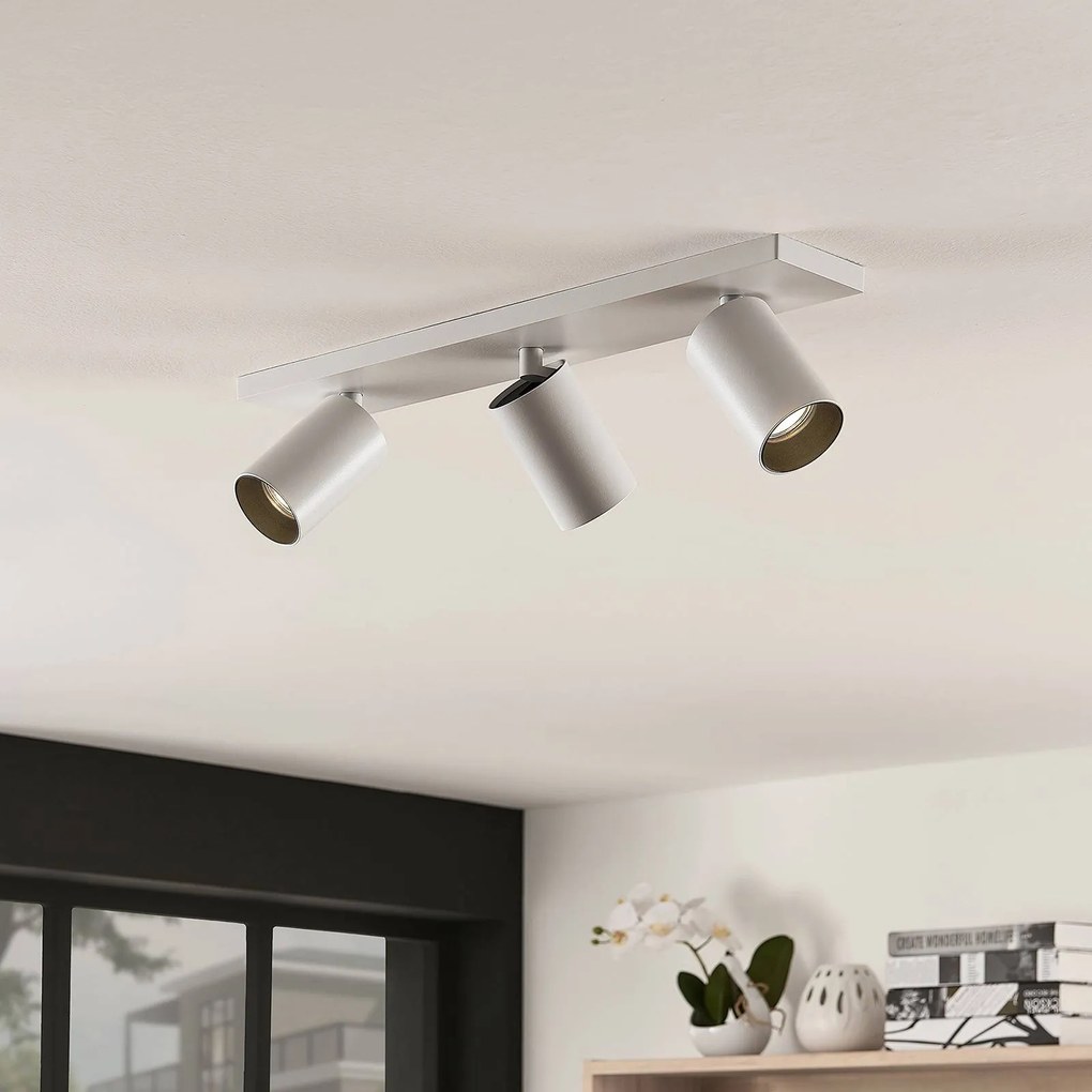 Arcchio Faretto Brinja, bianco, angolare, Ø 6 cm, a 3 luci, GU10 Brinja Arcchio, dimmerabile, Bianco / Opale, Corridoio, Alluminio, Moderno, Faretto