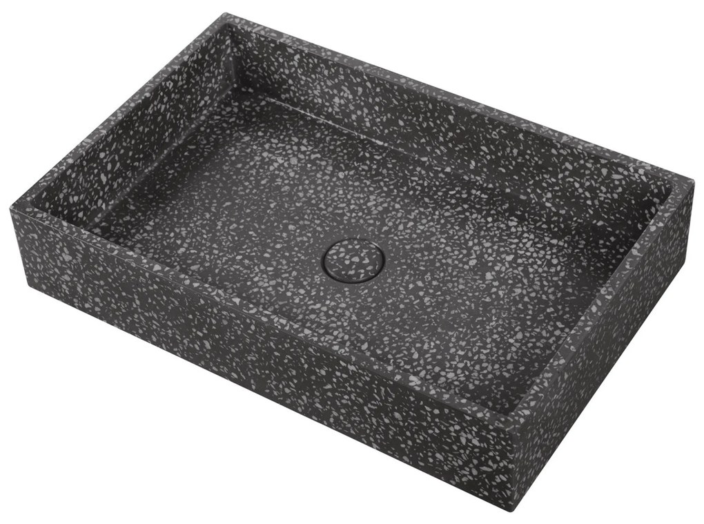 Lavabo D'Appoggio 60x39 Cm Con Piletta Di Scarico Karag "Dion" Volcano