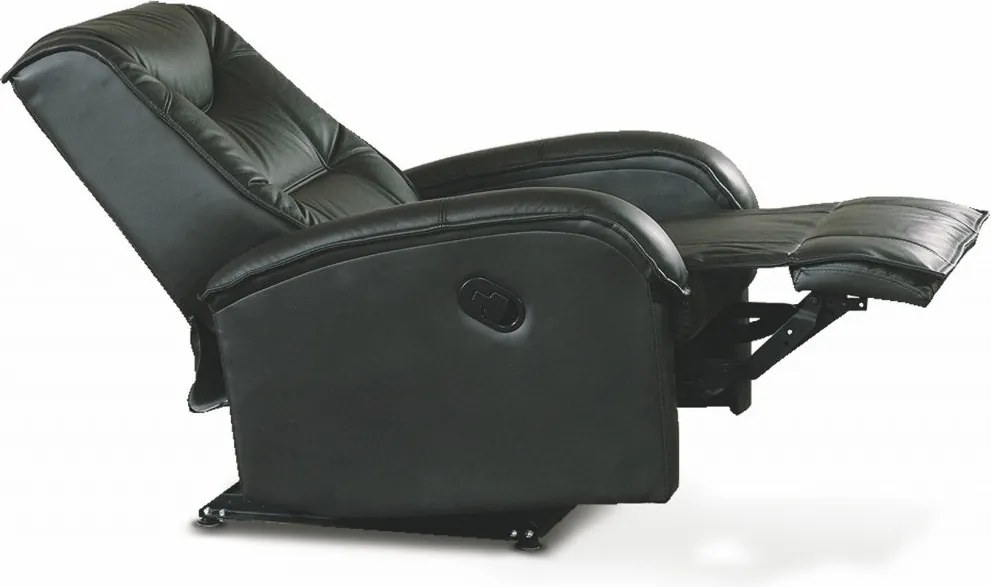 Poltrona reclinabile Jeff in ecopelle nera - H101 cm