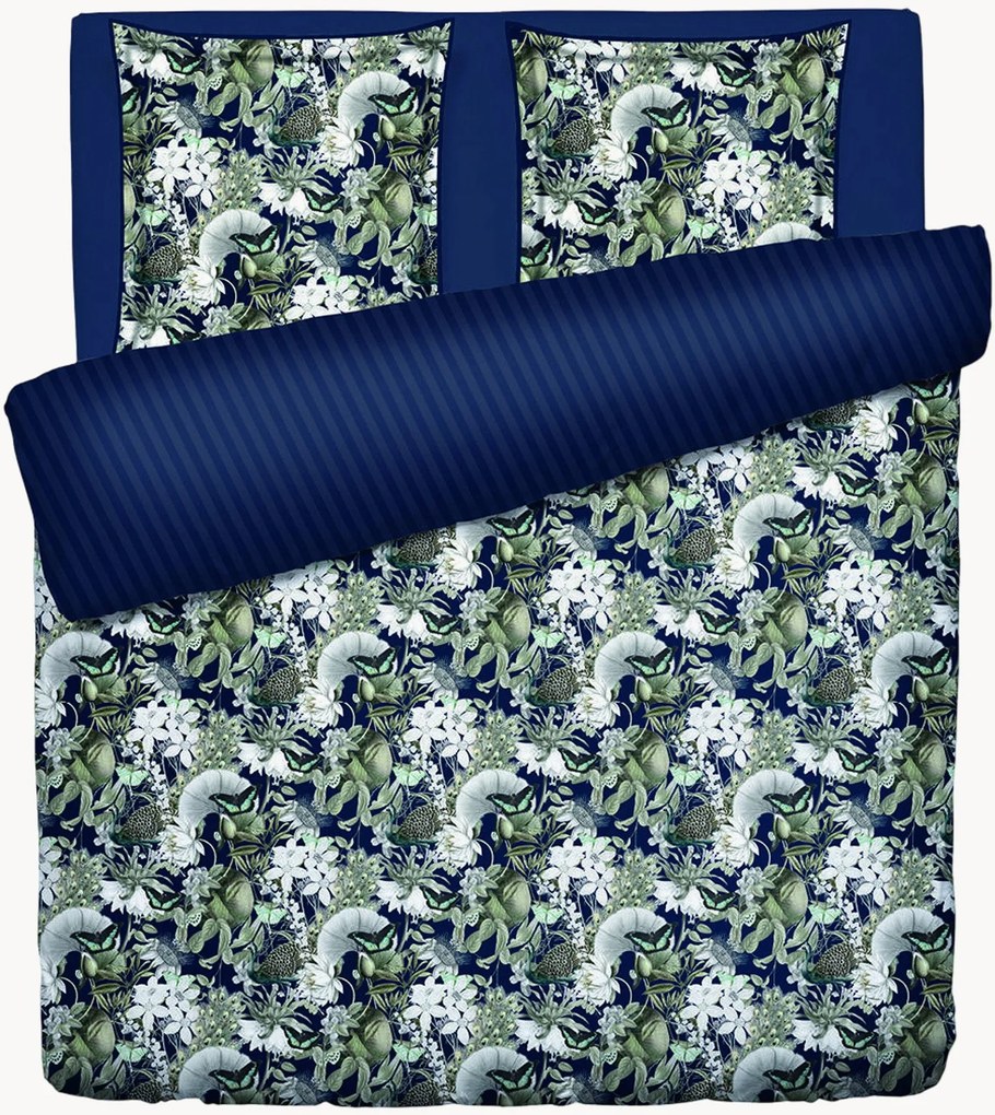 Set copripiumino in raso di cotone Jardin Orné, varie misure