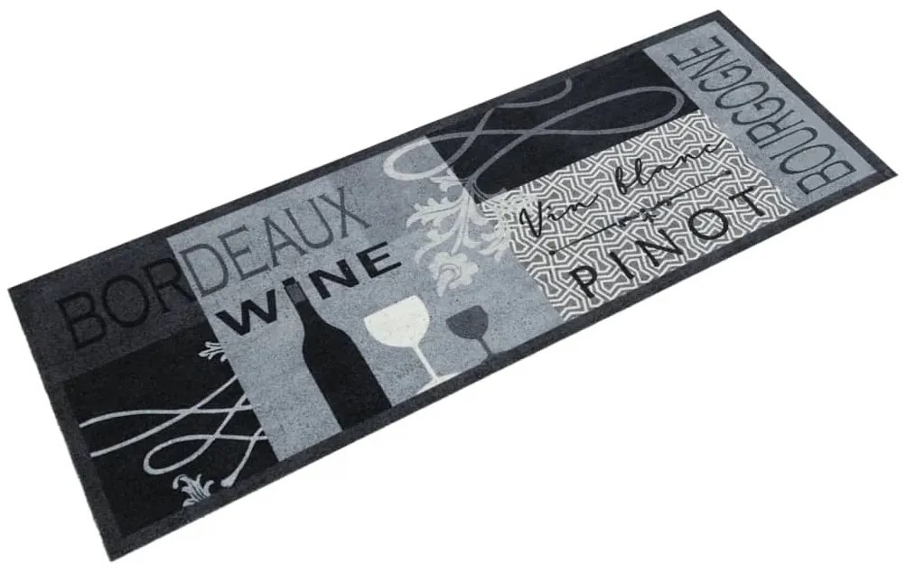 Tappeto Da Cucina Lavabile Grigio Vino 45x150 Cm İn Velluto /