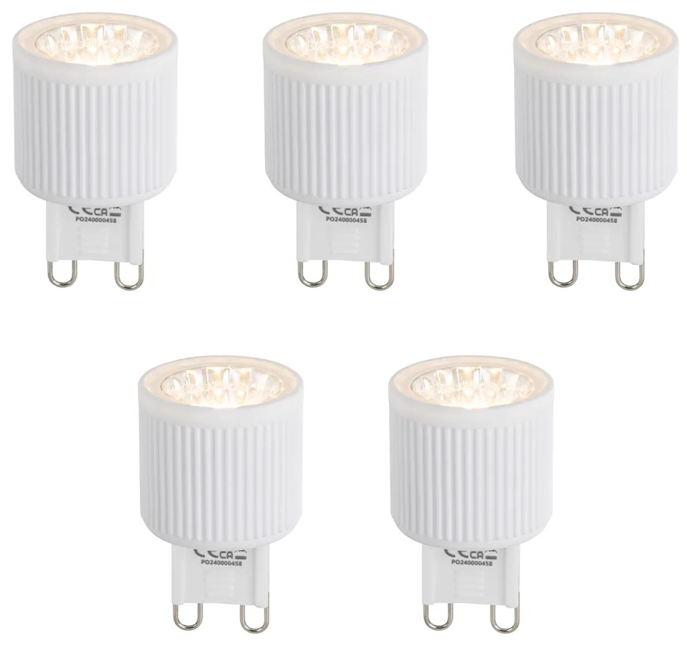 Set di 5 lampadine LED G9 20 mm 3W 300 lm 2700K