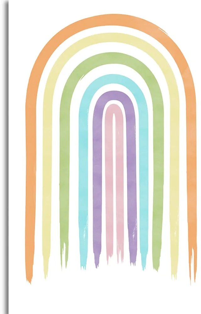 Stampa su tela – Arcobaleno pastello Mid-Century