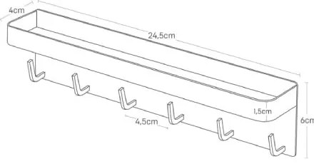 Portachiavi a parete nero con ripiano Smart - YAMAZAKI