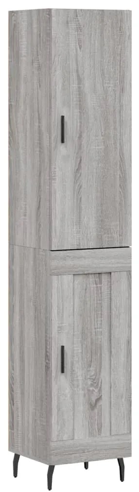 Credenza grigio sonoma 34,5x34x180 cm in legno multistrato