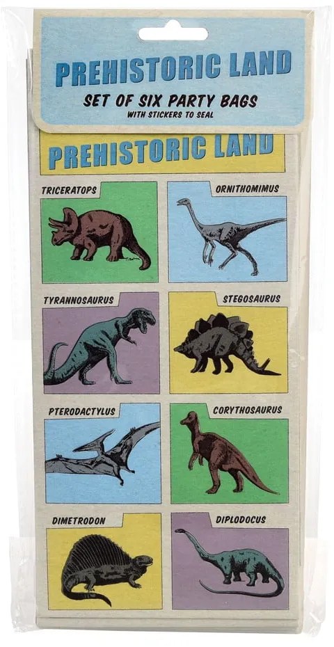 Sacchetti regalo in set da 6 pezzi 5x12 cm Prehistoric Land - Rex London