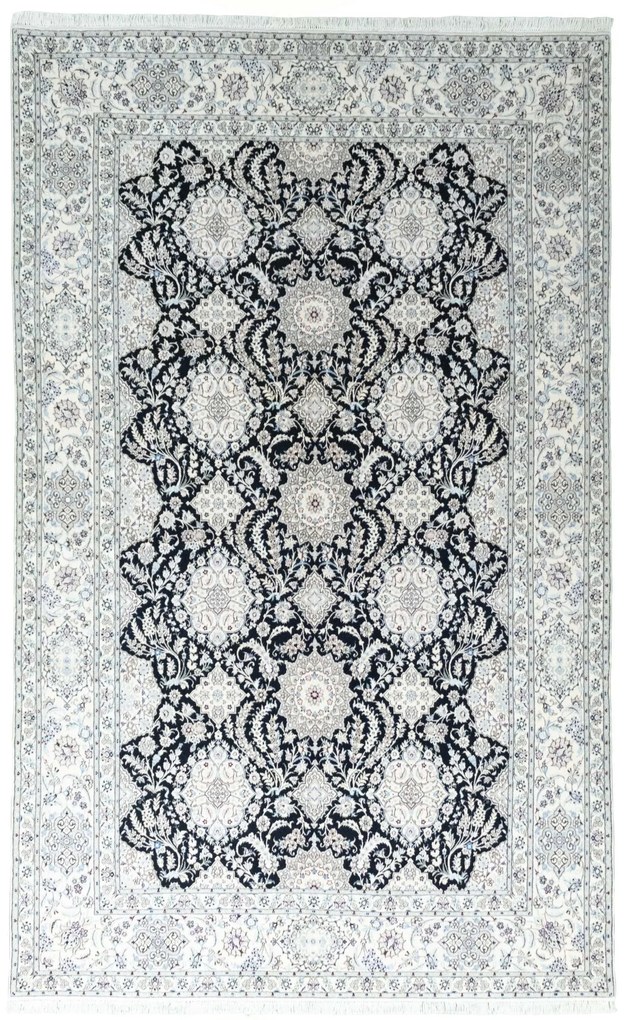Nain Tappeto 330 x 200 Blu (Iran) Annodato A Mano
