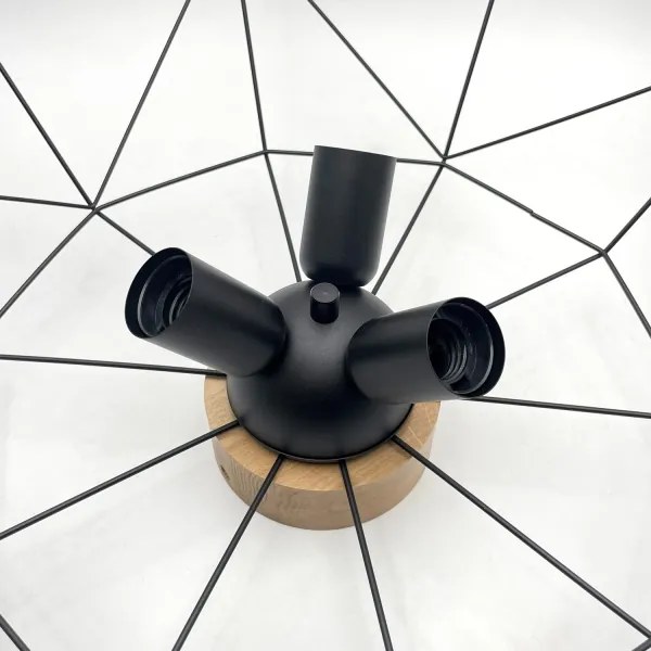 Brilagi - Plafoniera WOODY BASKET 3xE27/60W/230V Ø 60 cm rovere