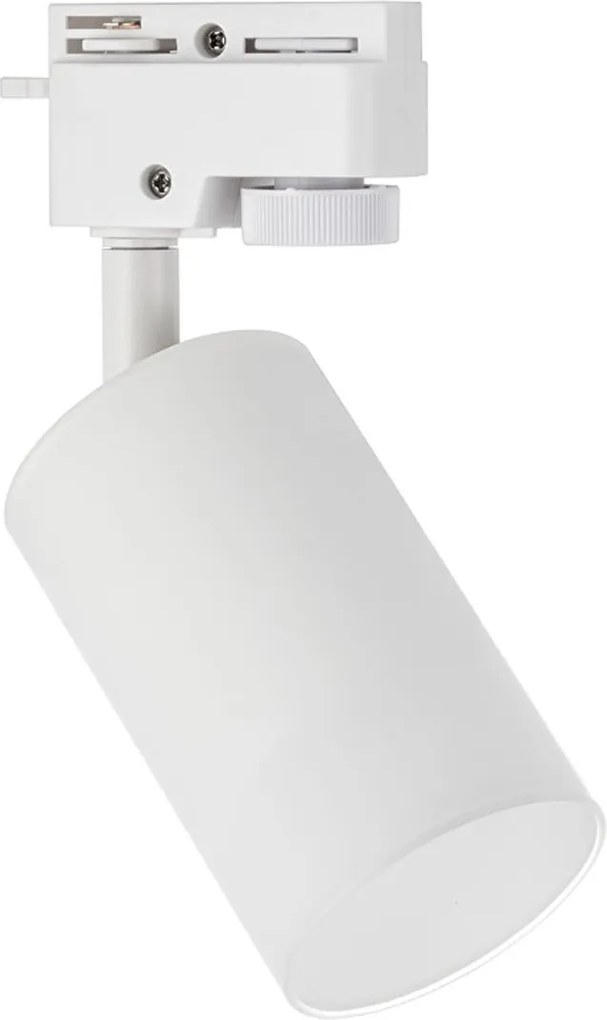 Faro GU10 per binario Monofase in Vetro Bianco