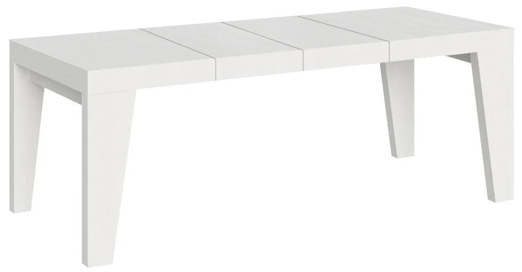 Tavolo allungabile Naxy Premium in diverse finiture e dimensioni, Bianco Frassino / 90x160/264 cm