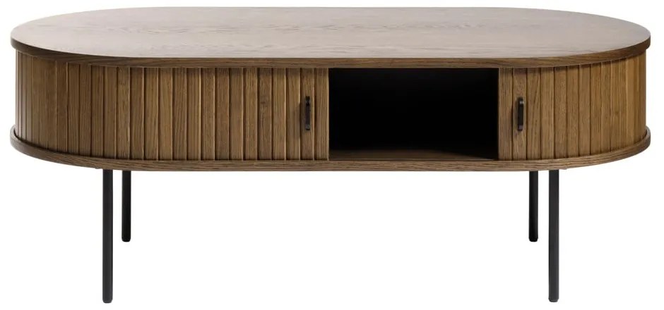 Tavolino in rovere decorato in colore naturale 60x120 cm Nola - Unique Furniture