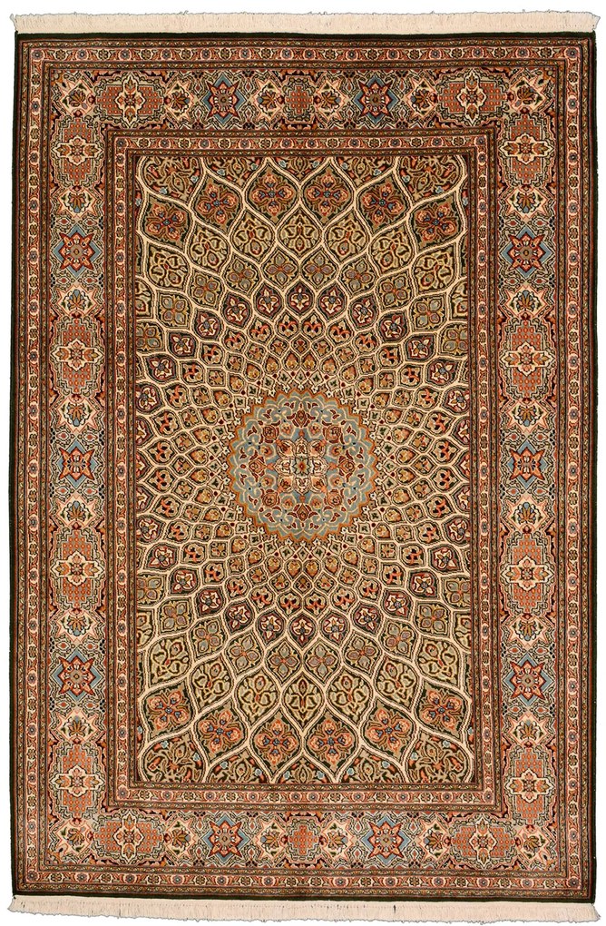 Cashmere Silk Tappeto orientale 130 x 190 Beige (Indian) Annodato A Mano