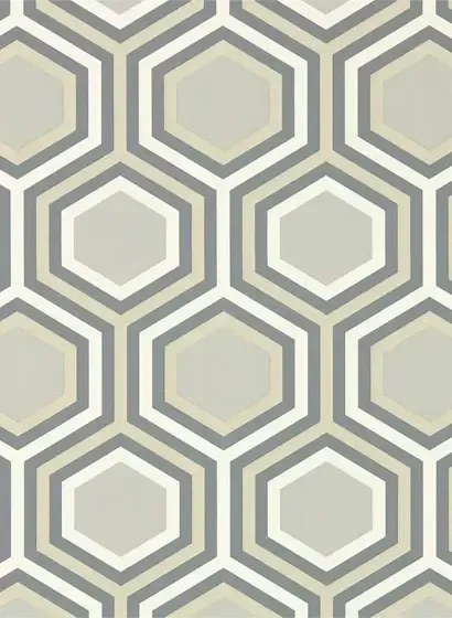 Hexagon Tapete Selo von Harlequin - Slate/ Platinum