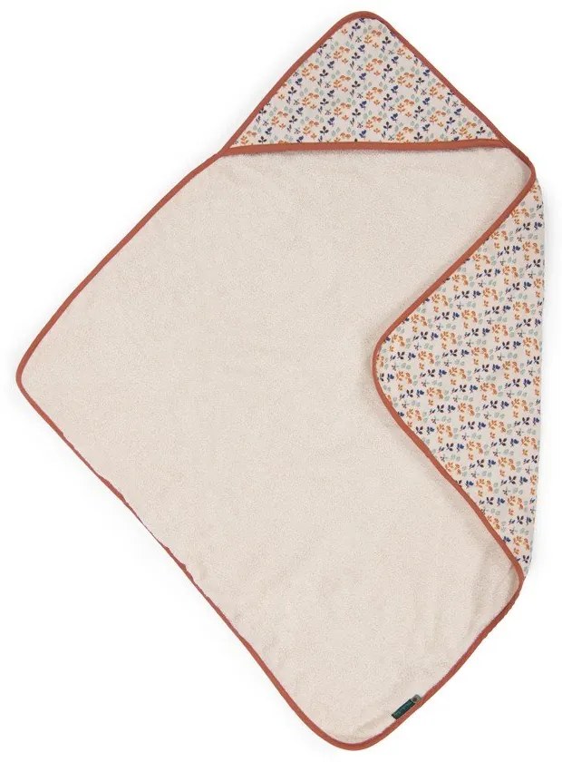 Asciugamano in cotone crema con cappuccio 80x80 cm Pomme des Bois - Moulin Roty