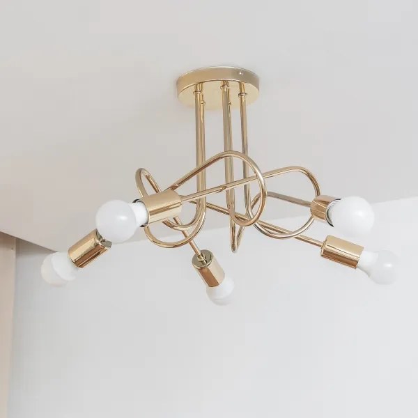 Lampadario a plafone OXFORD 5xE27/15W/230V, finitura dorata