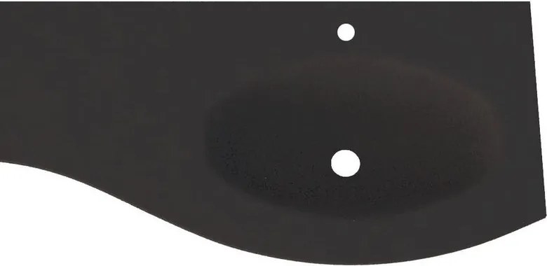 Lavabo a incasso semicerchio Vague H 1.5 cm in vetro nero