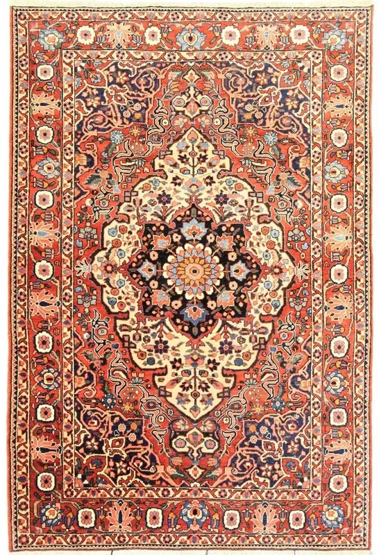Teppich Tappeto persiano 220 x 140 Rosso (Iran) Annodato A Mano