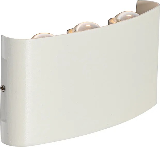 Lampada da parete per esterni bianca con LED 6 luci IP54 - Silly