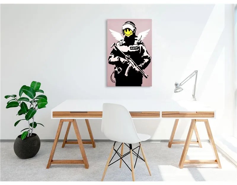 Quadro Policeman (1 Part) Vertical  Colore Giallo, Dimensioni e Misure 40x60