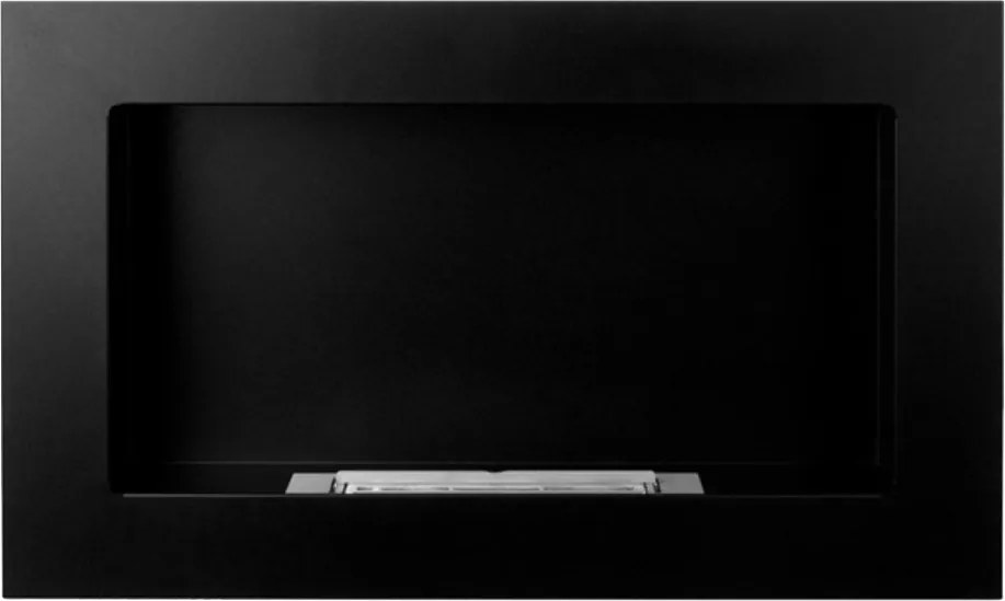 Camino a Bioetanolo da Parete 65x12x40 cm in Acciaio Inox Nero...