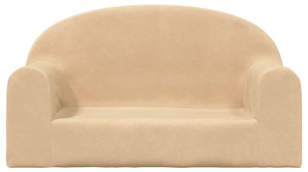 Divano per bambini a 2 posti crema in morbido peluche