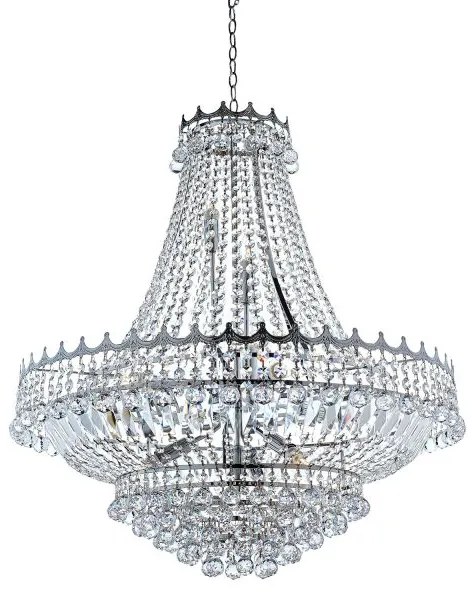 Lampadario versailles 13lt - metallo cromato e cristallo