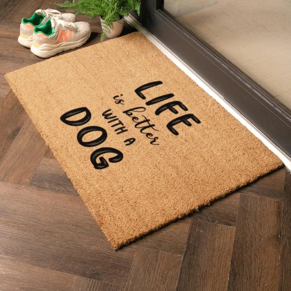 Zerbino in fibre di cocco 40x60 cm Life Is Better With a Dog – Artsy Doormats