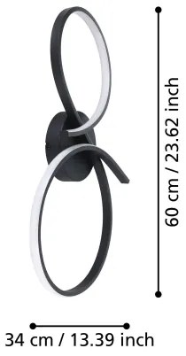 Eglo 901266 - Plafoniera LED SERPINS LED/21W/230V 3000K nero