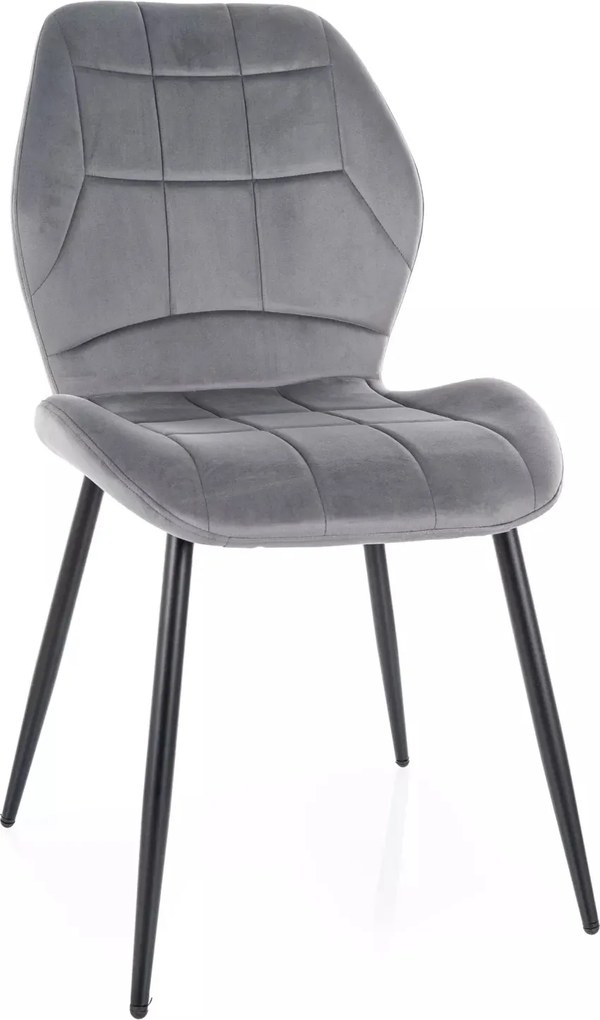 Sedia Jake Velvet in velluto grigio – 49x41x86 cm