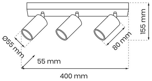 Luce Spot HUDSON 3xGU10/8W/230V bianco