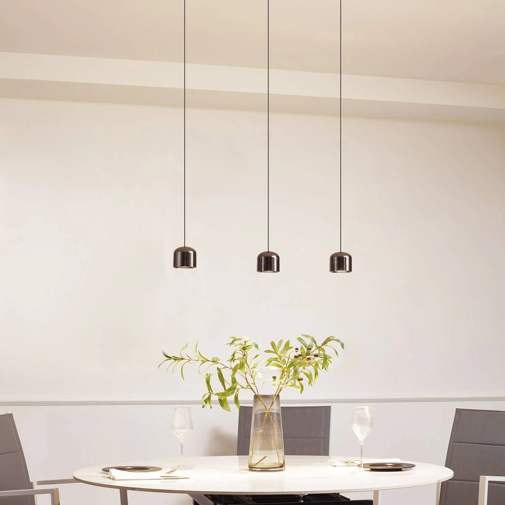 Lindby Sistema a binario 48V Lumaro, pendolare, cilindro, a 3 luci, nero