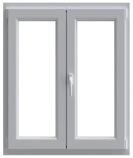 Finestra in PVC bianco L 120 x H 140 cm, 2 ante apertura a destra