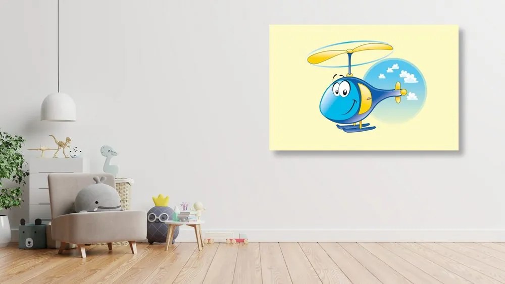 Quadro su tela – Elicottero tra le nuvole