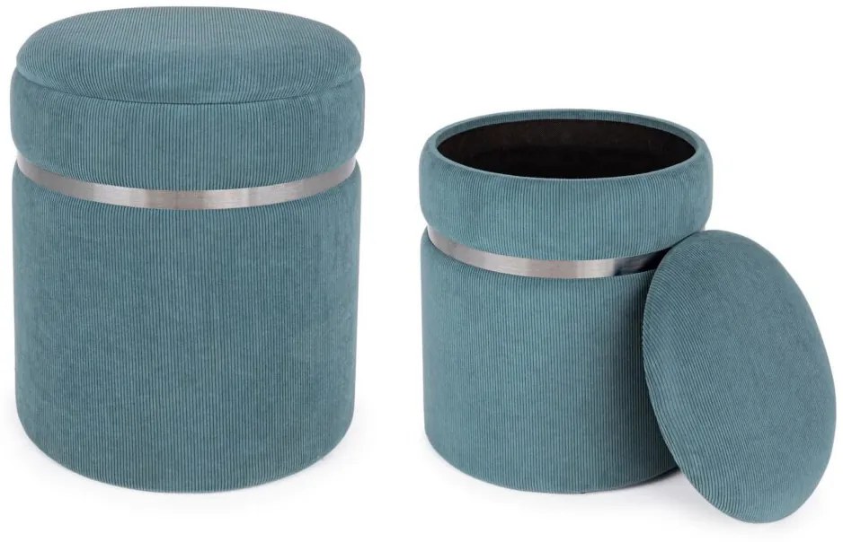 Set di 2 pouf contenitore REVMIRA navyus