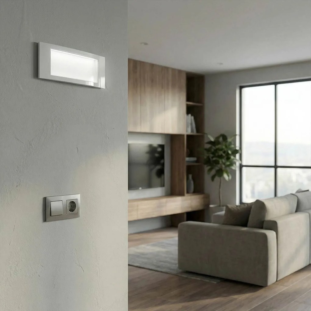 Lampada Emergenza LED da incasso o da muro Autonomia 3h S.A. o S.E. Colore Bianco Freddo 6.000K