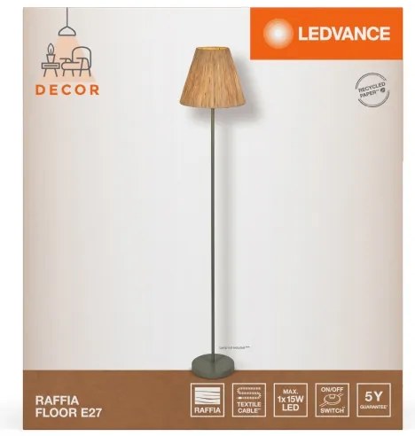 Ledvance - Lampada con piedistallo DECOR RAFFIA 1xE27/15W/230V bastone di rafia
