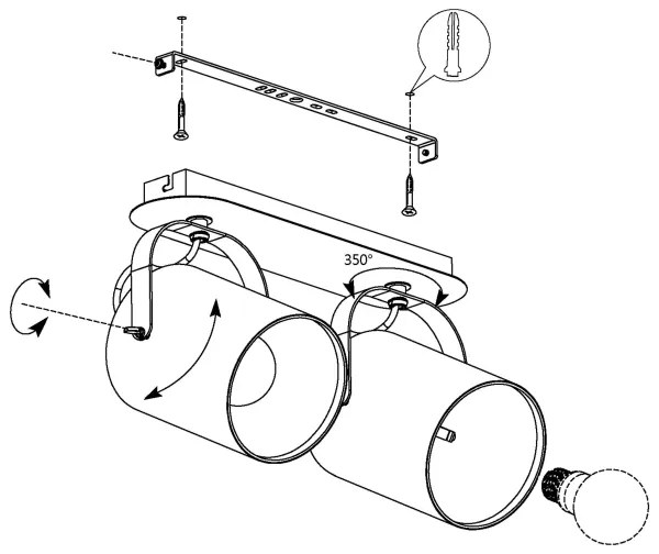 Eglo 33646 - Faretto VILLABATE 2xE27/10W/230V